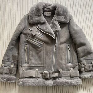 The Arrivals Shearling Grey Small NWT Coat Retail 2k